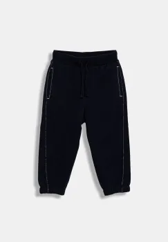 United Colors of Benetton pantaloni de trening din bumbac pentru copii culoarea bleumarin, uni, 3NBMGF053 imagine