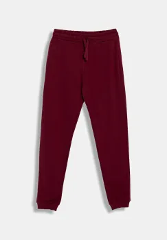 United Colors of Benetton pantaloni de trening din bumbac pentru copii culoarea bordo, uni, 3J68CF02H imagine