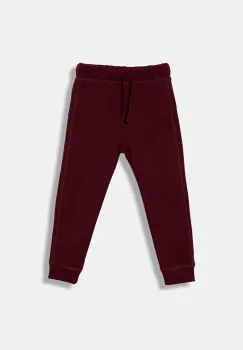 United Colors of Benetton pantaloni de trening din bumbac pentru copii culoarea bordo, uni, 3J68CF058 imagine