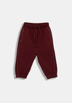 United Colors of Benetton pantaloni de trening din bumbac pentru copii culoarea bordo, uni, 3NBMGF053 imagine