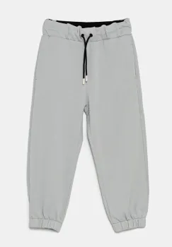 United Colors of Benetton pantaloni de trening din bumbac pentru copii culoarea gri, cu imprimeu, 3J68CF05W imagine