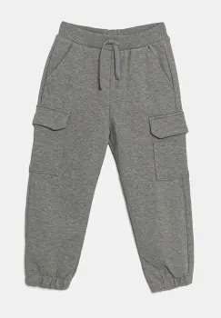 United Colors of Benetton pantaloni de trening din bumbac pentru copii culoarea gri, neted, 3UNIGF045 imagine