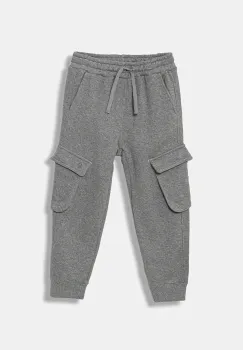 United Colors of Benetton pantaloni de trening din bumbac pentru copii culoarea gri, uni, 3J68CF06I imagine