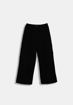 United Colors of Benetton pantaloni de trening din bumbac pentru copii culoarea negru, uni, 3NBMCF06O imagine