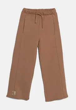 United Colors of Benetton pantaloni de trening din bumbac pentru copii culoarea portocaliu, neted, 3UNICF061 imagine