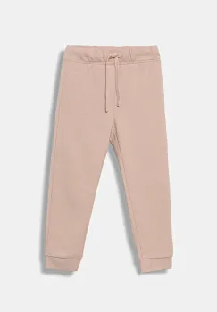 United Colors of Benetton pantaloni de trening din bumbac pentru copii culoarea roz, uni, 3J70GF01N imagine