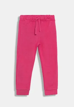 United Colors of Benetton pantaloni de trening din bumbac pentru copii culoarea roz, uni, 3J70GF01N imagine