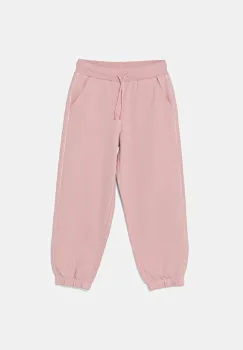 United Colors of Benetton pantaloni de trening din bumbac pentru copii culoarea roz, uni, 3UNICF060 imagine