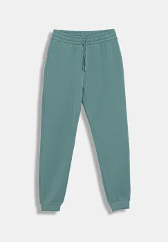 United Colors of Benetton pantaloni de trening din bumbac pentru copii culoarea turcoaz, uni, 3J68CF02H imagine