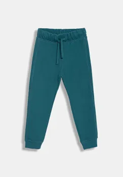 United Colors of Benetton pantaloni de trening din bumbac pentru copii culoarea turcoaz, uni, 3J68CF058 imagine