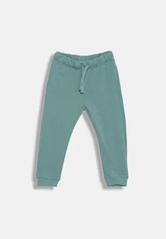 United Colors of Benetton pantaloni de trening din bumbac pentru copii culoarea turcoaz, uni, 3J70GF01N imagine