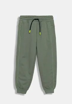 United Colors of Benetton pantaloni de trening din bumbac pentru copii culoarea verde, cu imprimeu, 33NVCF06D imagine