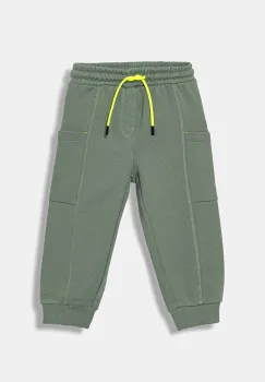 United Colors of Benetton pantaloni de trening din bumbac pentru copii culoarea verde, uni, 33NVGF052 imagine