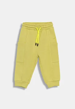 United Colors of Benetton pantaloni de trening din bumbac pentru copii culoarea verde, uni, 33NVGF052 imagine