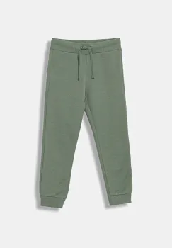 United Colors of Benetton pantaloni de trening din bumbac pentru copii culoarea verde, uni, 3J68CF01P imagine