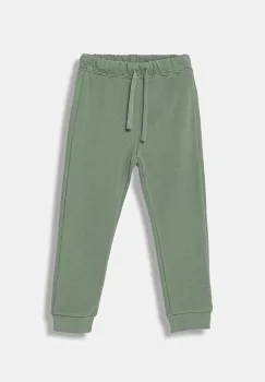 United Colors of Benetton pantaloni de trening din bumbac pentru copii culoarea verde, uni, 3J68GF027 imagine