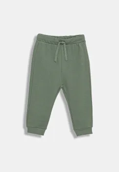 United Colors of Benetton pantaloni de trening din bumbac pentru copii culoarea verde, uni, 3J70GF010 imagine