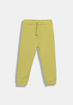 United Colors of Benetton pantaloni de trening din bumbac pentru copii culoarea verde, uni, 3J70GF010 imagine