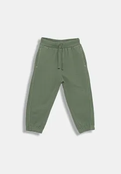 United Colors of Benetton pantaloni de trening din bumbac pentru copii culoarea verde, uni, 3NBMGF053 imagine