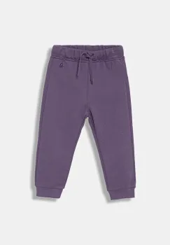 United Colors of Benetton pantaloni de trening din bumbac pentru copii culoarea violet, uni, 3J70GF01N imagine