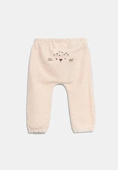 United Colors of Benetton pantaloni de trening din velur pentru copii culoarea bej, neted, 3MCDAF020 imagine