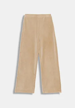 United Colors of Benetton pantaloni de trening din velur pentru copii culoarea bej, uni, 4DZBCF02Q imagine