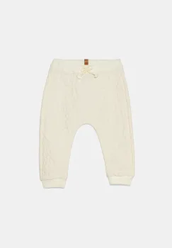 United Colors of Benetton pantaloni de trening pentru bebelusi culoarea bej, cu imprimeu, 3JEXAF02B imagine