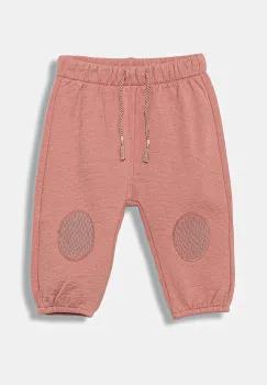 United Colors of Benetton pantaloni de trening pentru bebelusi culoarea portocaliu, uni, 3ITEAF02E imagine