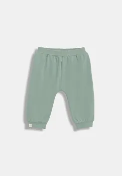 United Colors of Benetton pantaloni de trening pentru bebelusi culoarea turcoaz, neted, 3MDSAF02C imagine