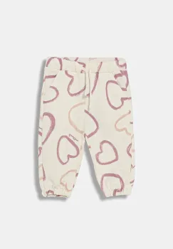 United Colors of Benetton pantaloni de trening pentru copii culoarea bej, cu imprimeu, 3TIKGF05A imagine