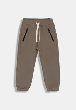 United Colors of Benetton pantaloni de trening pentru copii culoarea maro, uni, 3J73GF057 imagine