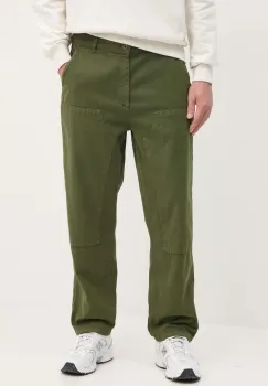 United Colors of Benetton pantaloni din amestec de in culoarea verde, drept, 4V3EUF04A imagine