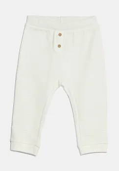 United Colors of Benetton pantaloni din bumbac pentru bebelusi culoarea alb, uni, 3X3MAF027 imagine