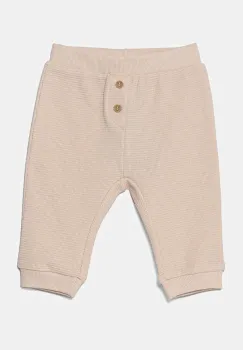 United Colors of Benetton pantaloni din bumbac pentru bebelusi culoarea roz, uni, 3X3MAF027 imagine