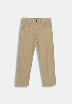 United Colors of Benetton pantaloni din catifea pentru copii culoarea bej, uni, 4AD5CE04E imagine