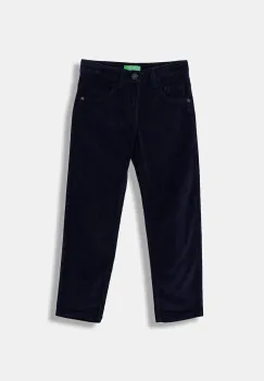 United Colors of Benetton pantaloni din catifea pentru copii culoarea bleumarin, uni, 4AD5CE04E imagine