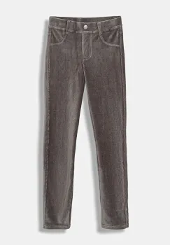 United Colors of Benetton pantaloni din catifea pentru copii culoarea gri, uni, 4DZBCE00R imagine