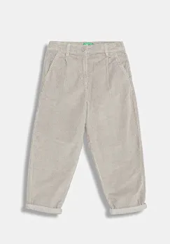 United Colors of Benetton pantaloni din catifea pentru copii culoarea gri, uni, 4IKTCF058 imagine