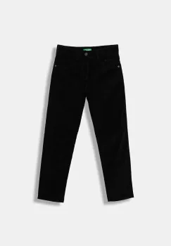 United Colors of Benetton pantaloni din catifea pentru copii culoarea negru, uni, 4AD5CE04E imagine