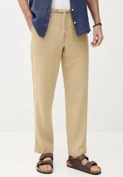 United Colors of Benetton pantaloni din in culoarea albastru marin, mulata imagine