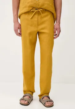 United Colors of Benetton pantaloni din in culoarea bleumarin, mulata, 4AGHUF00M imagine