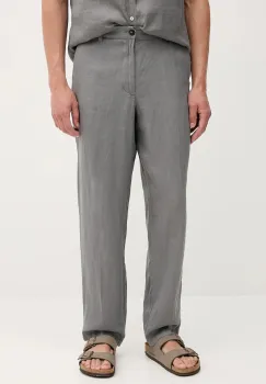 United Colors of Benetton pantaloni din in culoarea gri, drept, 4AGH55HW8 imagine