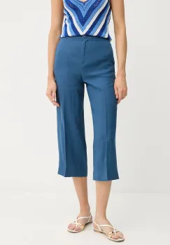 United Colors of Benetton pantaloni din in drept, high waist, 4AGHDF08M imagine