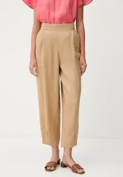 United Colors of Benetton pantaloni din in lat, high waist, 4AGHDF08L imagine
