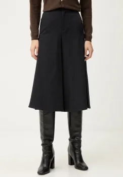 United Colors of Benetton pantaloni din lana culoarea gri, lat, high waist, 4YVXDF0A9 imagine
