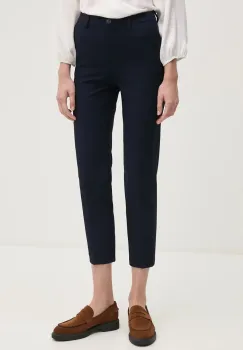 United Colors of Benetton pantaloni femei, culoarea albastru marin, drept, high waist, 4L4H557R4 imagine