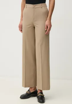 United Colors of Benetton pantaloni femei, culoarea bej, drept, high waist, 4R4CDF08H imagine