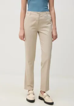 United Colors of Benetton pantaloni femei, culoarea bej, mulata, medium waist, 4GD7DF061 imagine