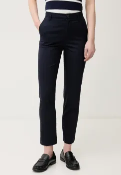 United Colors of Benetton pantaloni femei, culoarea bleumarin, fason tigareta, high waist, 40FADF08U imagine