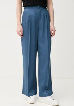 United Colors of Benetton pantaloni femei, culoarea bleumarin, lat, high waist, 4Y09DF08X imagine